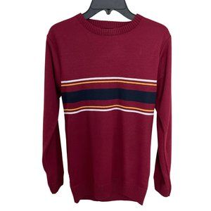 STREET RULES CLOTHING CO. || Boys Burgundy striped pullover sweater - L